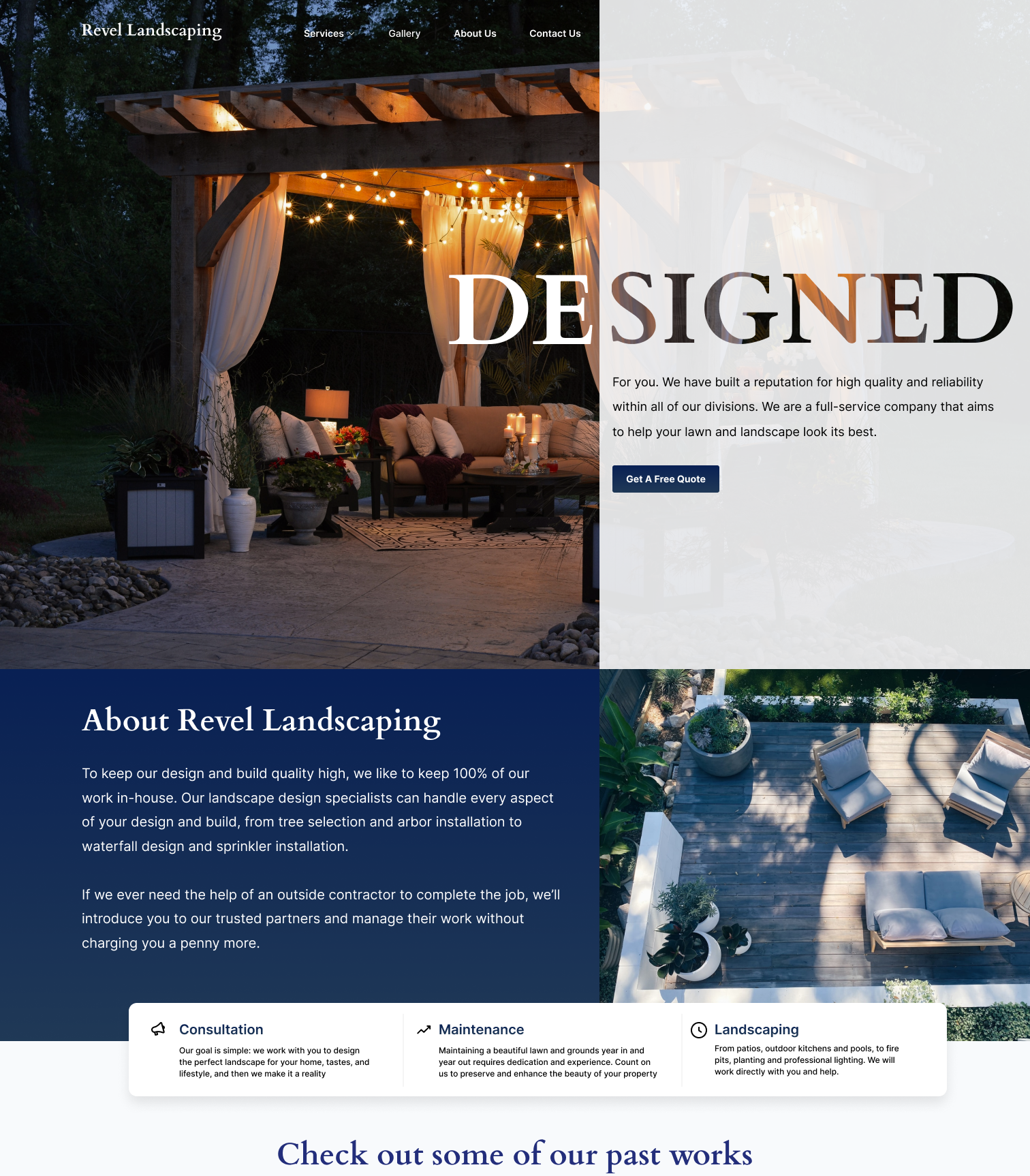 Portfolio Piece: Revel Landscaping, Web Design by Bloom Technologies